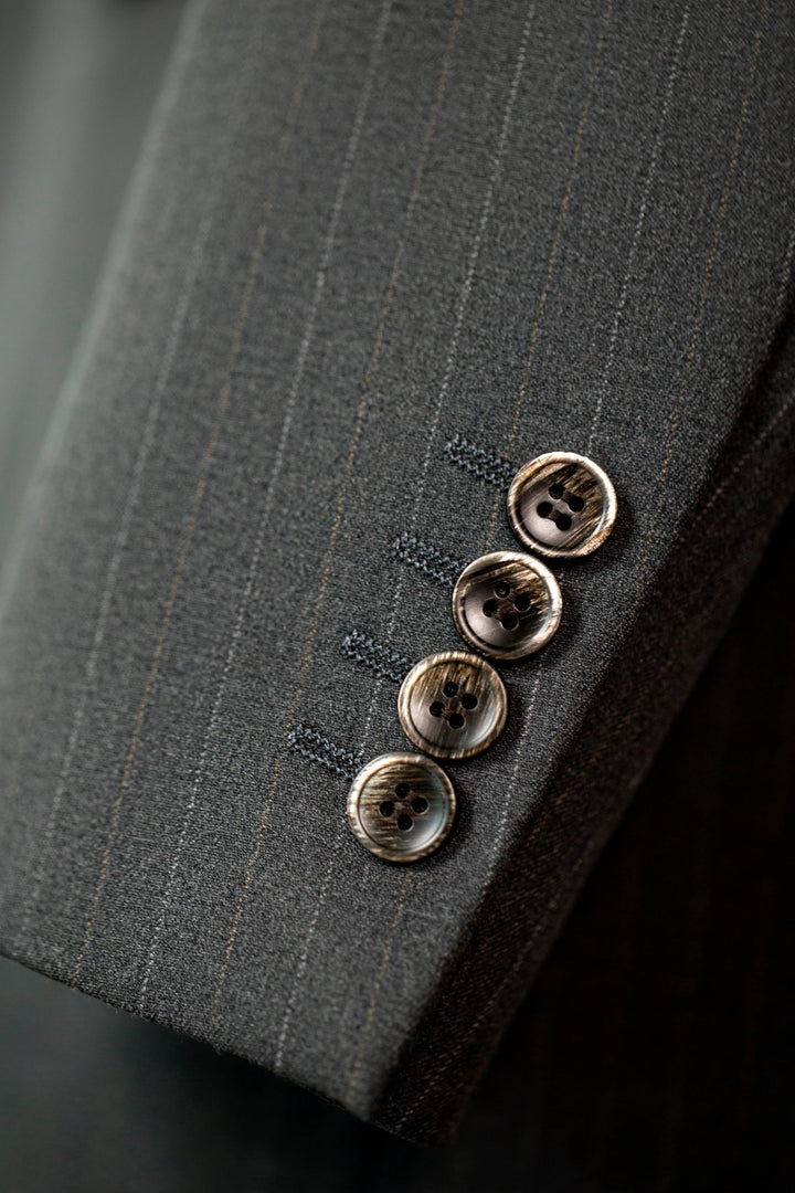 Three-Piece Pinstripe Wool Suit | Tailored Formal Groom &amp; Business Suit by 男装