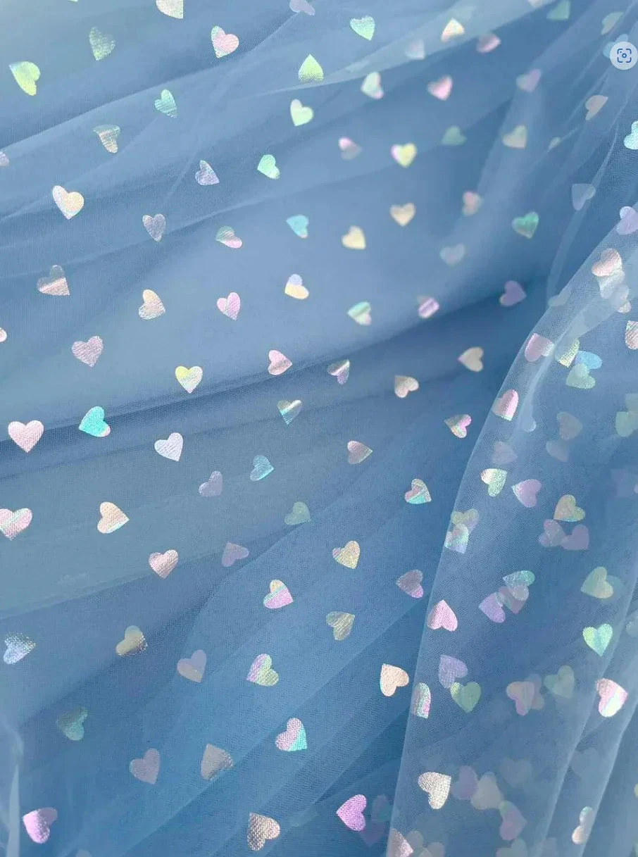 Corset Bow Straps Tulle Glitter Hearts Ankle Length Prom Dress by Anne of Brittany