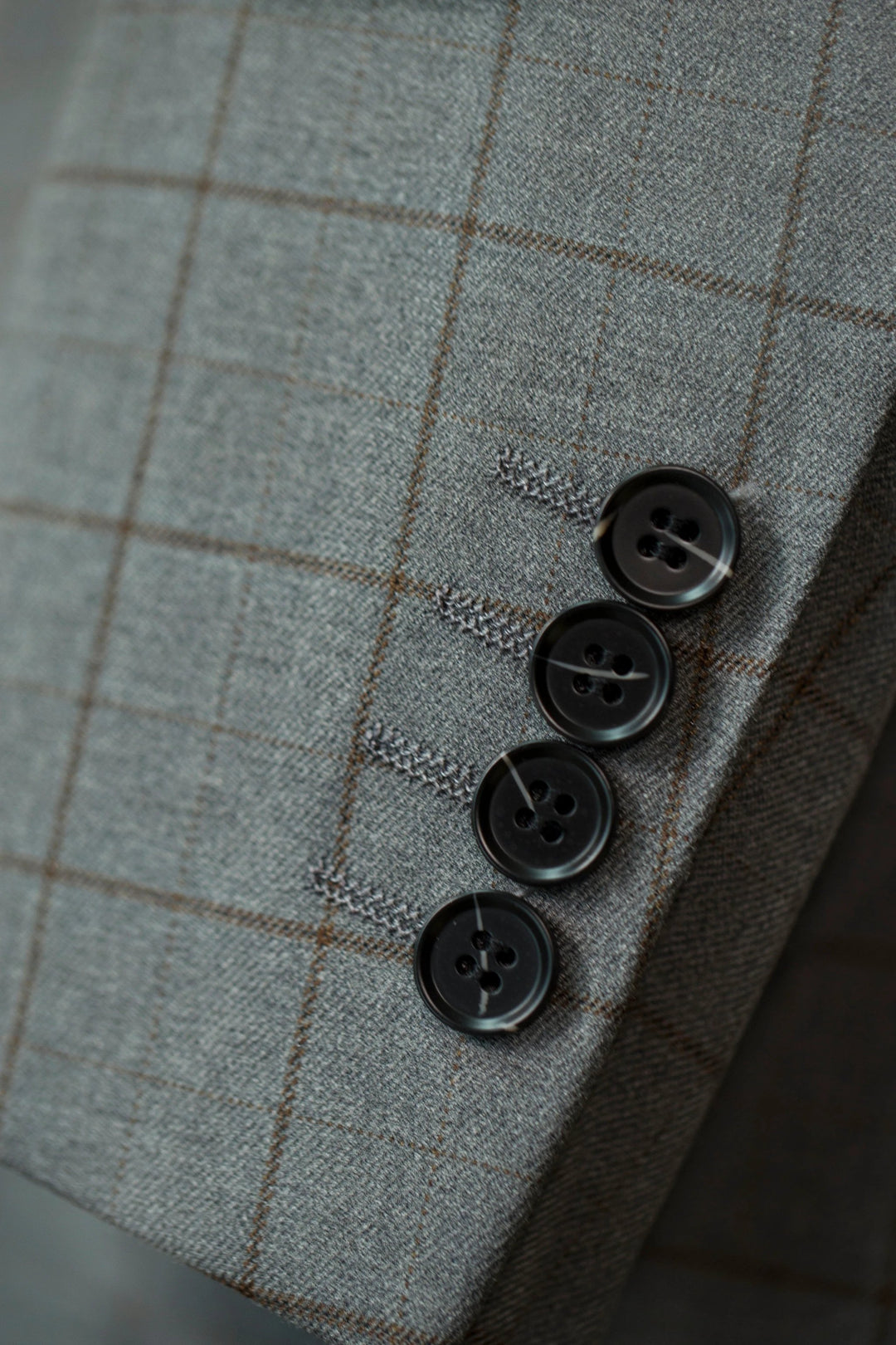 Three-Piece Windowpane Check Wool Suit | Tailored Formal Groom &amp; Business Suit by 男装