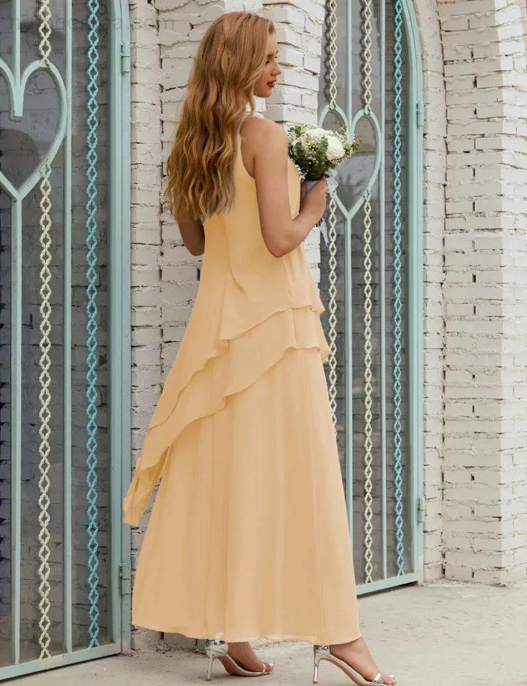 Chiffon Long Plus Size Mother of Bride Dresses Formal Bridesmaid Prom Gown SY28019 by numbersea