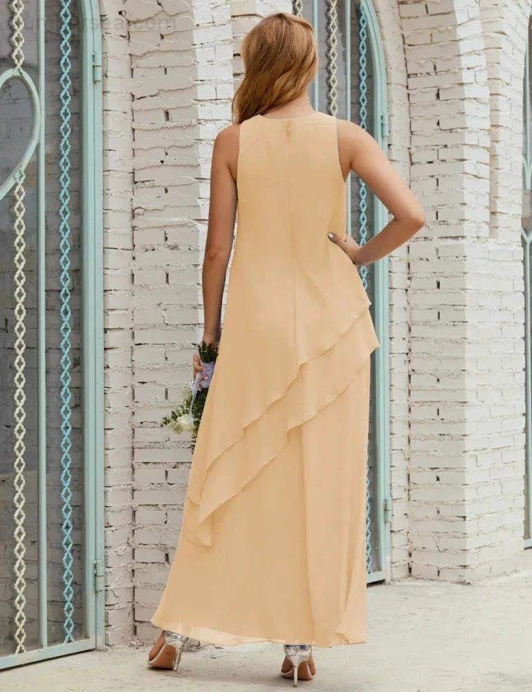 Chiffon Long Plus Size Mother of Bride Dresses Formal Bridesmaid Prom Gown SY28019 by numbersea