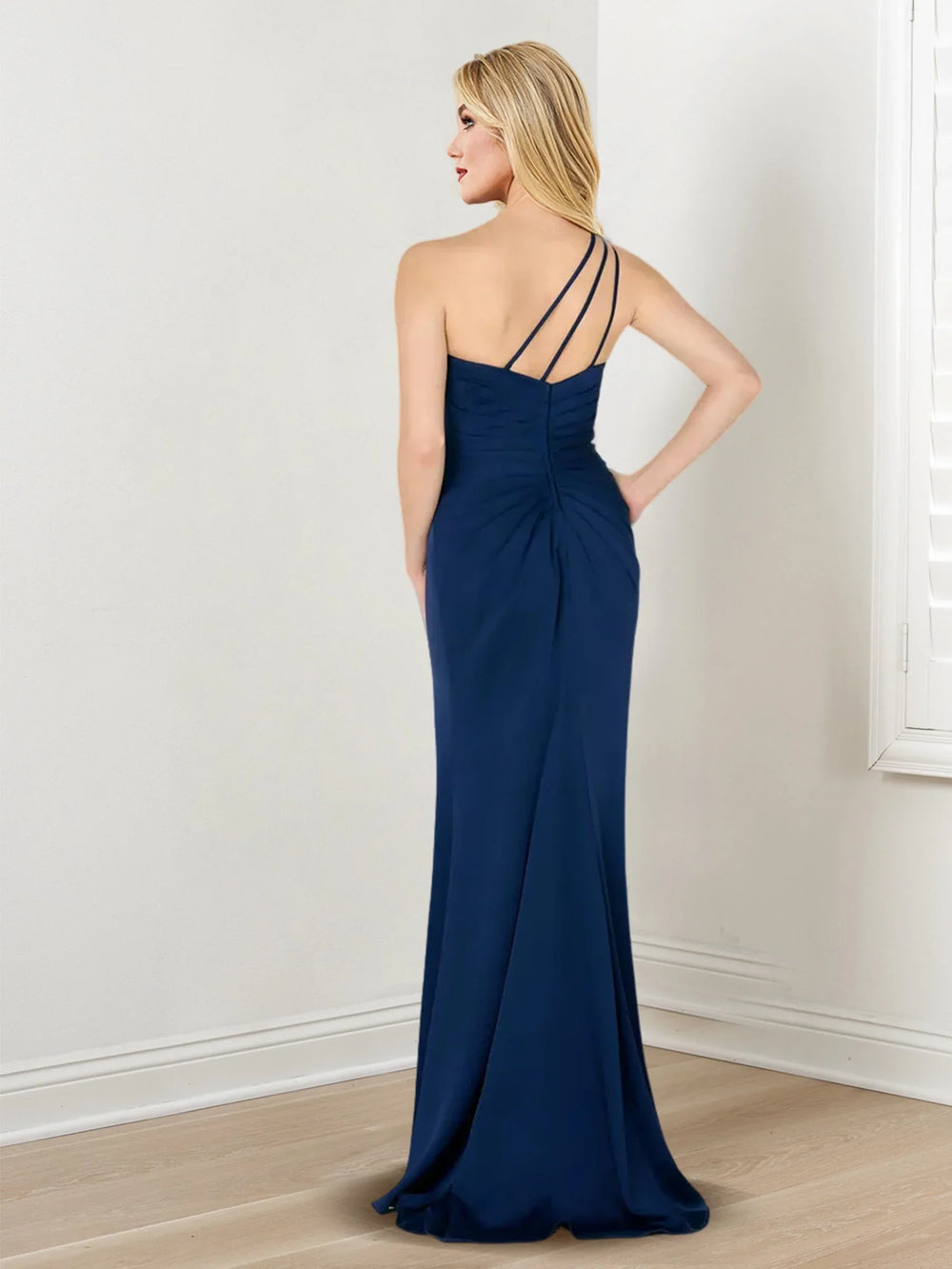 Sheath/Column One-Shoulder Sleeveless Mother of the Bride Dresses Whit Split Side by Dreamylily