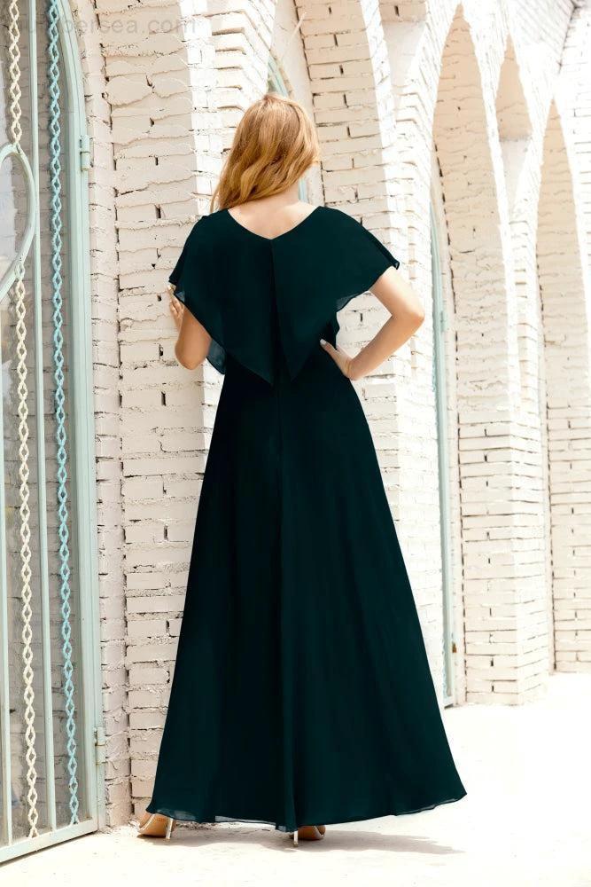 Numbersea Mother of The Bride Dresses Plus Size V-Neck Floor Length Formal Prom Dress for Wedding Guest 28020 by numbersea