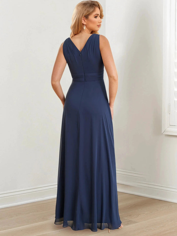 A-Line/Princess V-Neck Floor-Length Mother of the Bride Dresses by Dreamylily