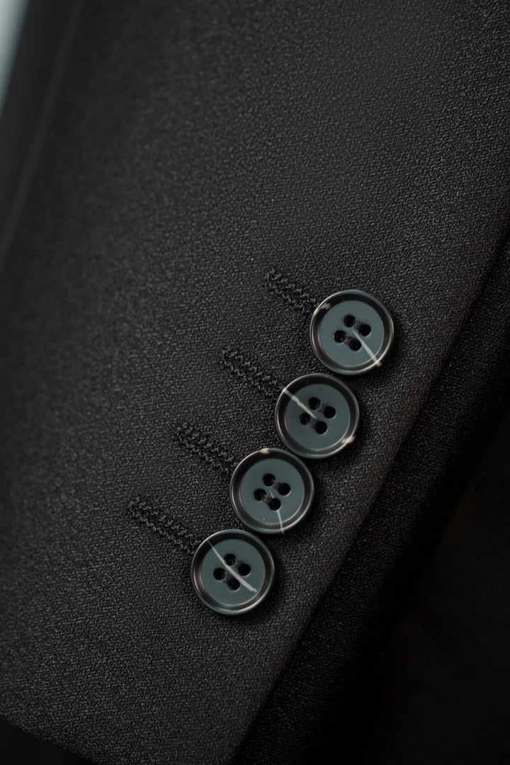 Double-Breasted Black Wool Tuxedo | Classic Tailored Formal Groom Suit by 男装