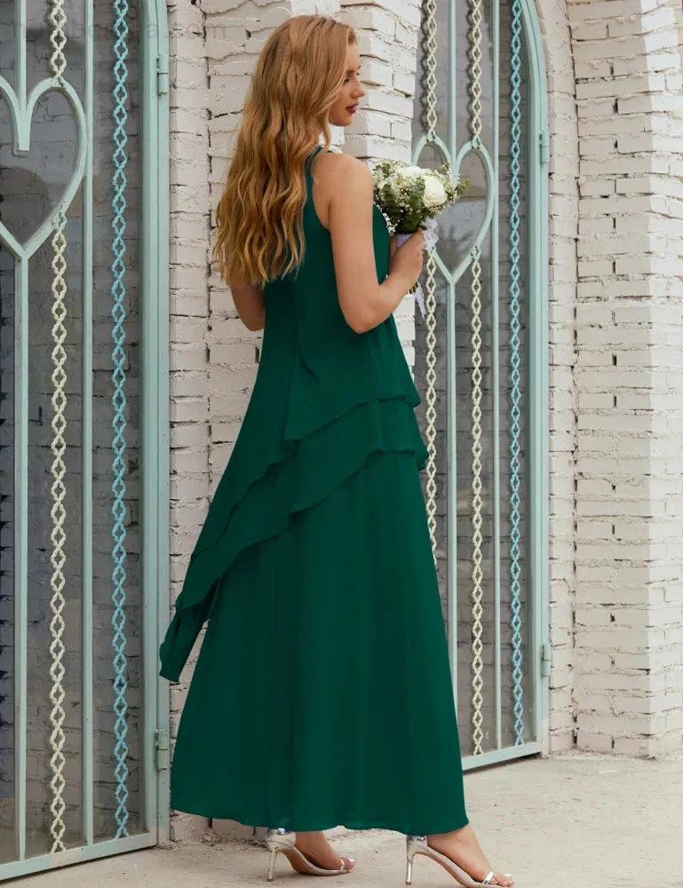 Chiffon Long Plus Size Mother of Bride Dresses Formal Bridesmaid Prom Gown SY28019 by numbersea