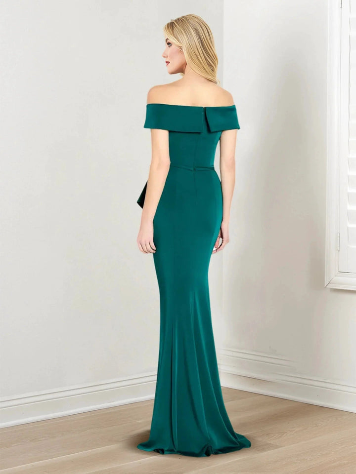 Sheath/Column Off-the-Shoulder Sleeveless Mother of the Bride Dresses by Dreamylily