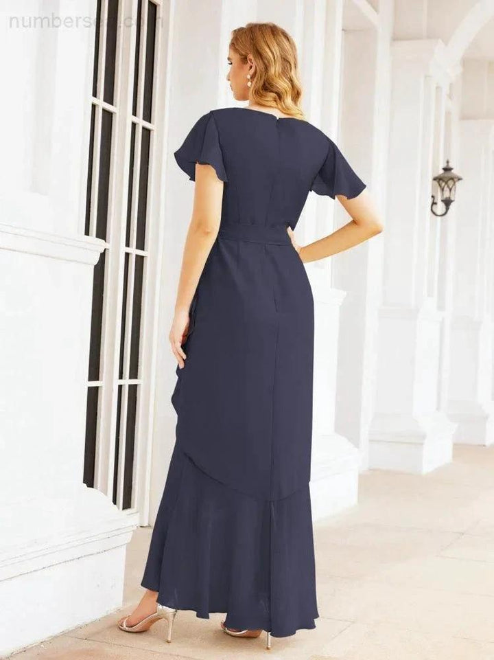 Numbersea Ruffled Bridesmaid Dresses Mermaid Formal Violin Evening Party Prom Gowns 28042 by numbersea