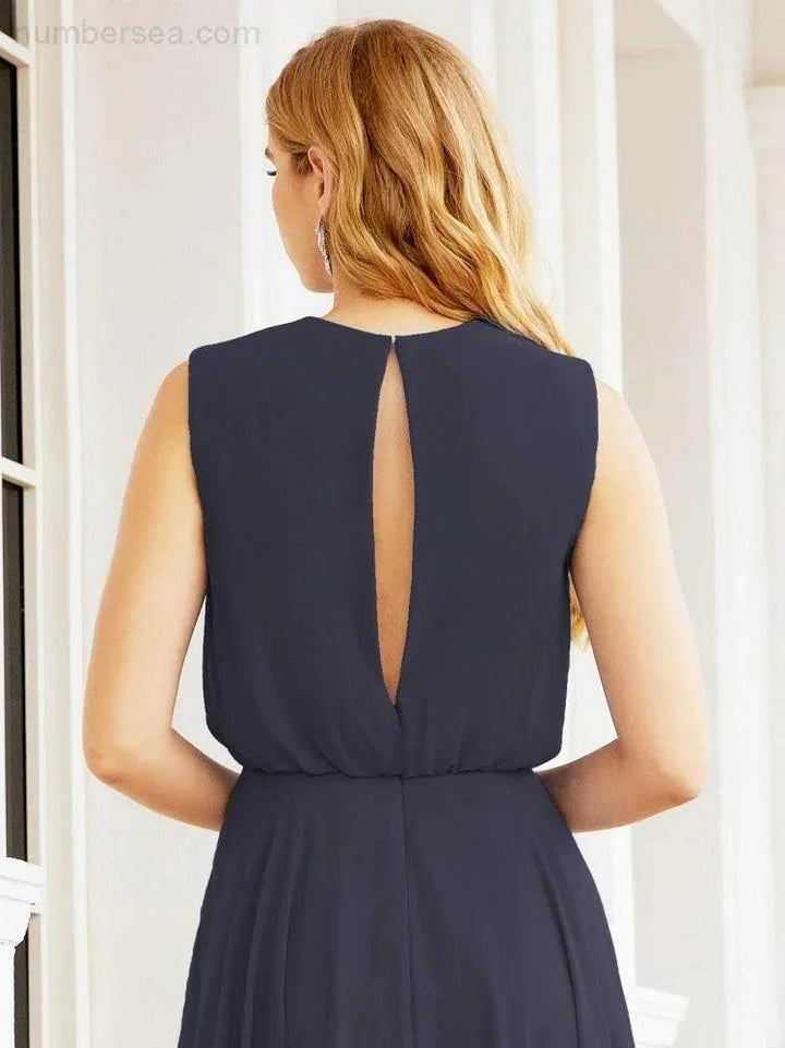 Numbersea Sleeveless Long Bridesmaid Dress A line Formal Evening Prom Gown 28025 by numbersea