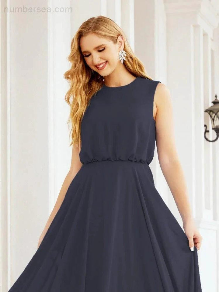 Numbersea Sleeveless Long Bridesmaid Dress A line Formal Evening Prom Gown 28025 by numbersea