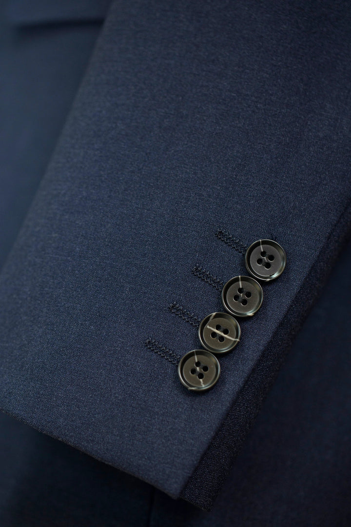 Double-Breasted Navy Wool Suit | Tailored Formal Groom &amp; Business Suit by 男装