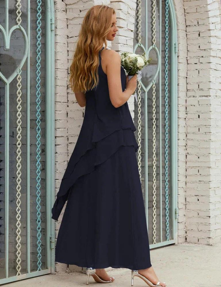 Chiffon Long Plus Size Mother of Bride Dresses Formal Bridesmaid Prom Gown SY28019 by numbersea