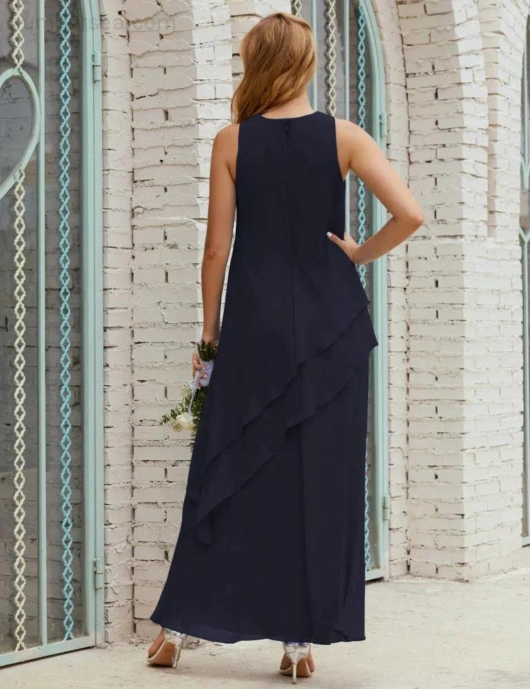 Chiffon Long Plus Size Mother of Bride Dresses Formal Bridesmaid Prom Gown SY28019 by numbersea