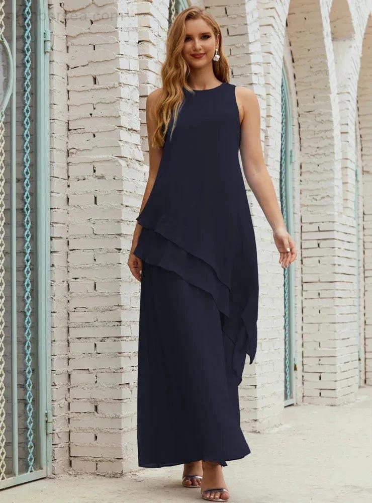Chiffon Long Plus Size Mother of Bride Dresses Formal Bridesmaid Prom Gown SY28019 by numbersea