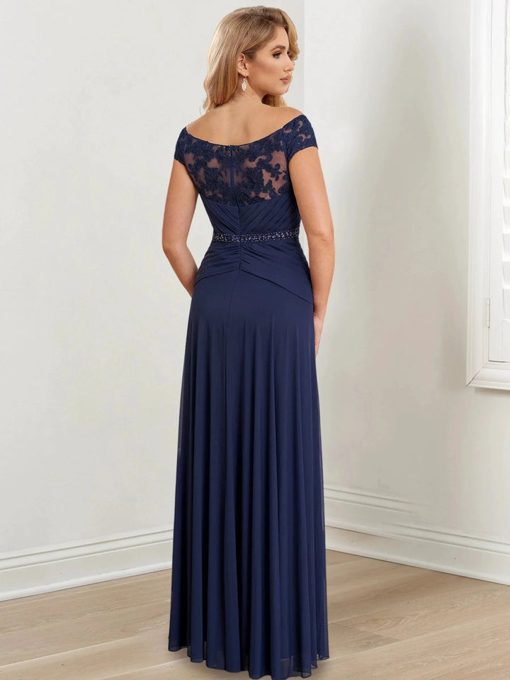 A-Line/Princess Off-the-Shoulder Floor-Length Mother of the Bride Dresses by Dreamylily