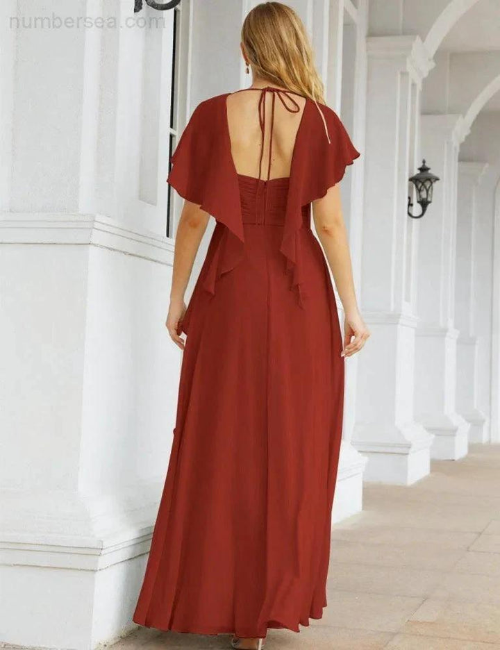 Numbersea Bridesmaid Dresses Backless Formal Prom Gowns for Evening Party Mother of The Bride Dress 28040 by numbersea