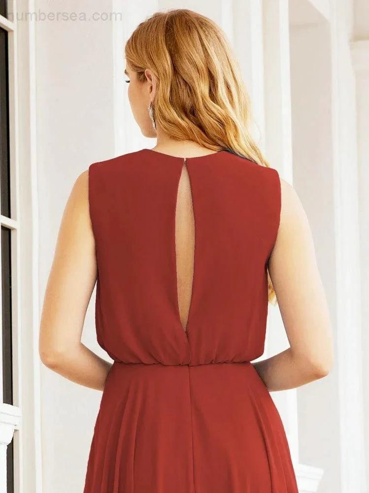 Numbersea Sleeveless Long Bridesmaid Dress A line Formal Evening Prom Gown 28025 by numbersea
