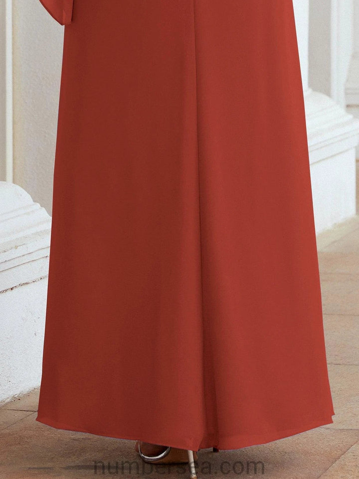 Sunnderly Formal Party Gown Dress Long Mother of The Bride Dresses with Ruffle Cape SY28026 by numbersea