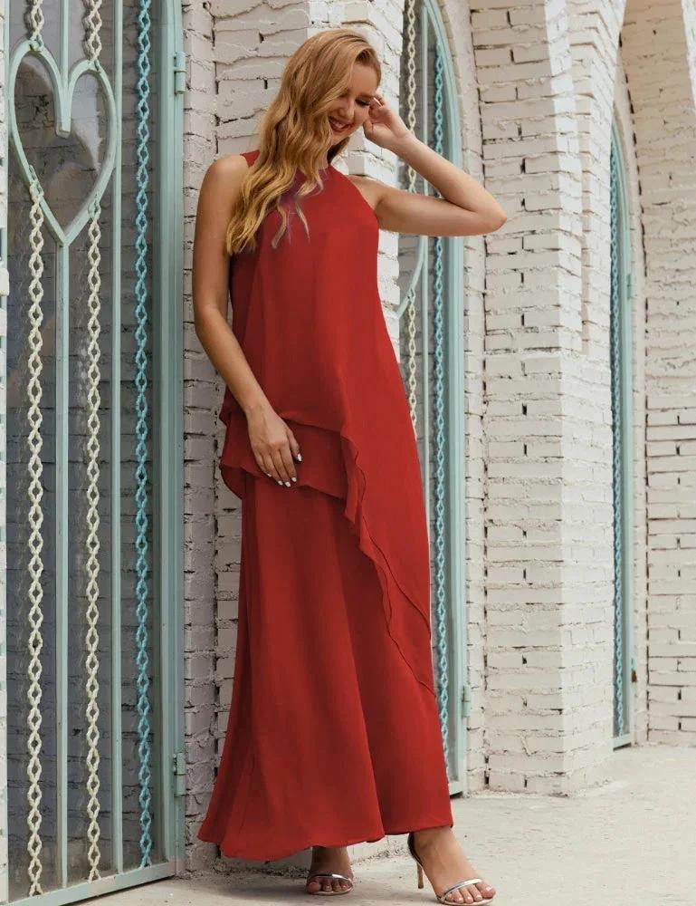Chiffon Long Plus Size Mother of Bride Dresses Formal Bridesmaid Prom Gown SY28019 by numbersea