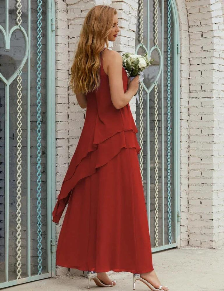 Chiffon Long Plus Size Mother of Bride Dresses Formal Bridesmaid Prom Gown SY28019 by numbersea