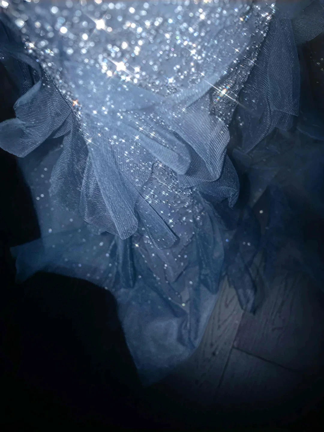 Gorgeous Blue Tulle Sequins Beaded Ruffles Mermaid Prom Dress,Formal Evening Dress Wedding Dress Y8671 by simplepromdress