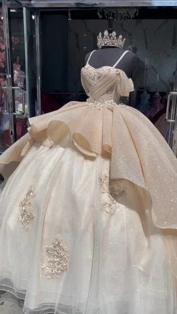Luxury Quinceanera Dresses Applique Corset Ball Gown Prom Sweet 16 Dress Y4144 by simplepromdress