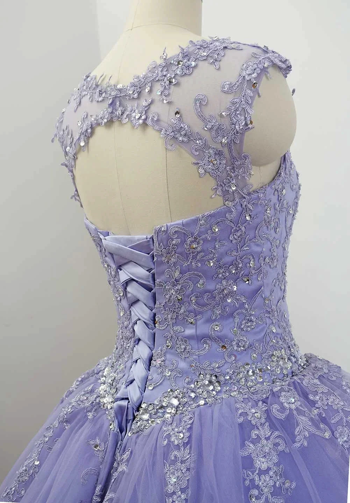 Gorgeous Quinceanera Dresses With Applique And Beading, Purple Ball Gown Y1252 by simplepromdress