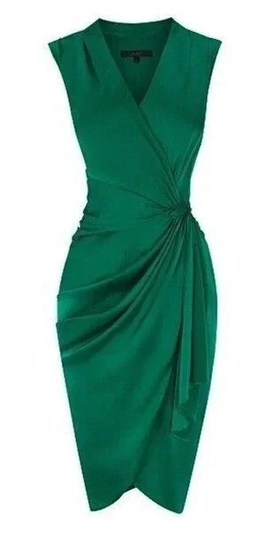 Green V Neck Wrap Short Homecoming Dress Y439 by simplepromdress