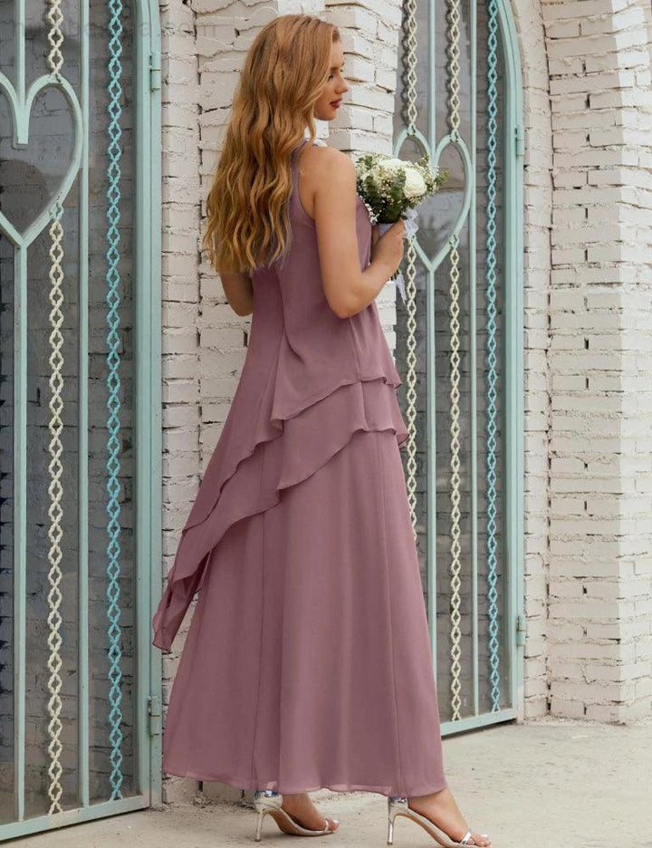 Chiffon Long Plus Size Mother of Bride Dresses Formal Bridesmaid Prom Gown SY28019 by numbersea