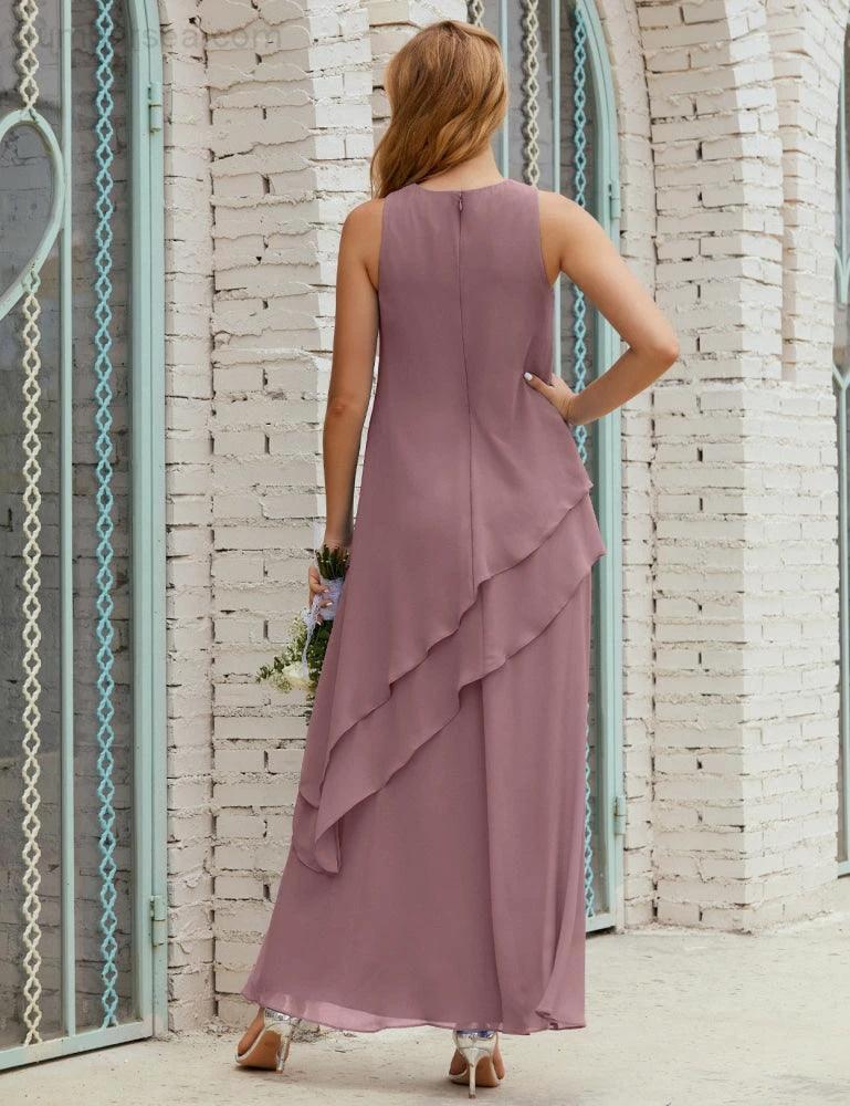 Chiffon Long Plus Size Mother of Bride Dresses Formal Bridesmaid Prom Gown SY28019 by numbersea