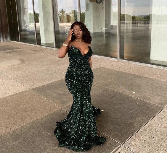 Emerald Green Prom Dresses Long,Sparkly Sequins Evening Dresses Y1821 by simplepromdress