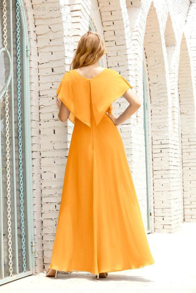 Numbersea Mother of The Bride Dresses Plus Size V-Neck Floor Length Formal Prom Dress for Wedding Guest 28020 by numbersea