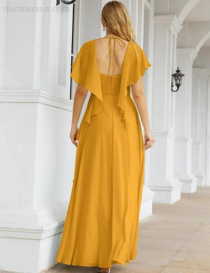 Numbersea Bridesmaid Dresses Backless Formal Prom Gowns for Evening Party Mother of The Bride Dress 28040 by numbersea