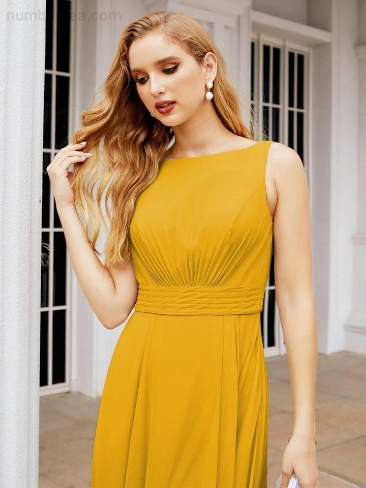 Numbersea Bridesmaid Dresses for Wedding Ruffles Long Formal Prom Gowns 28039 by numbersea