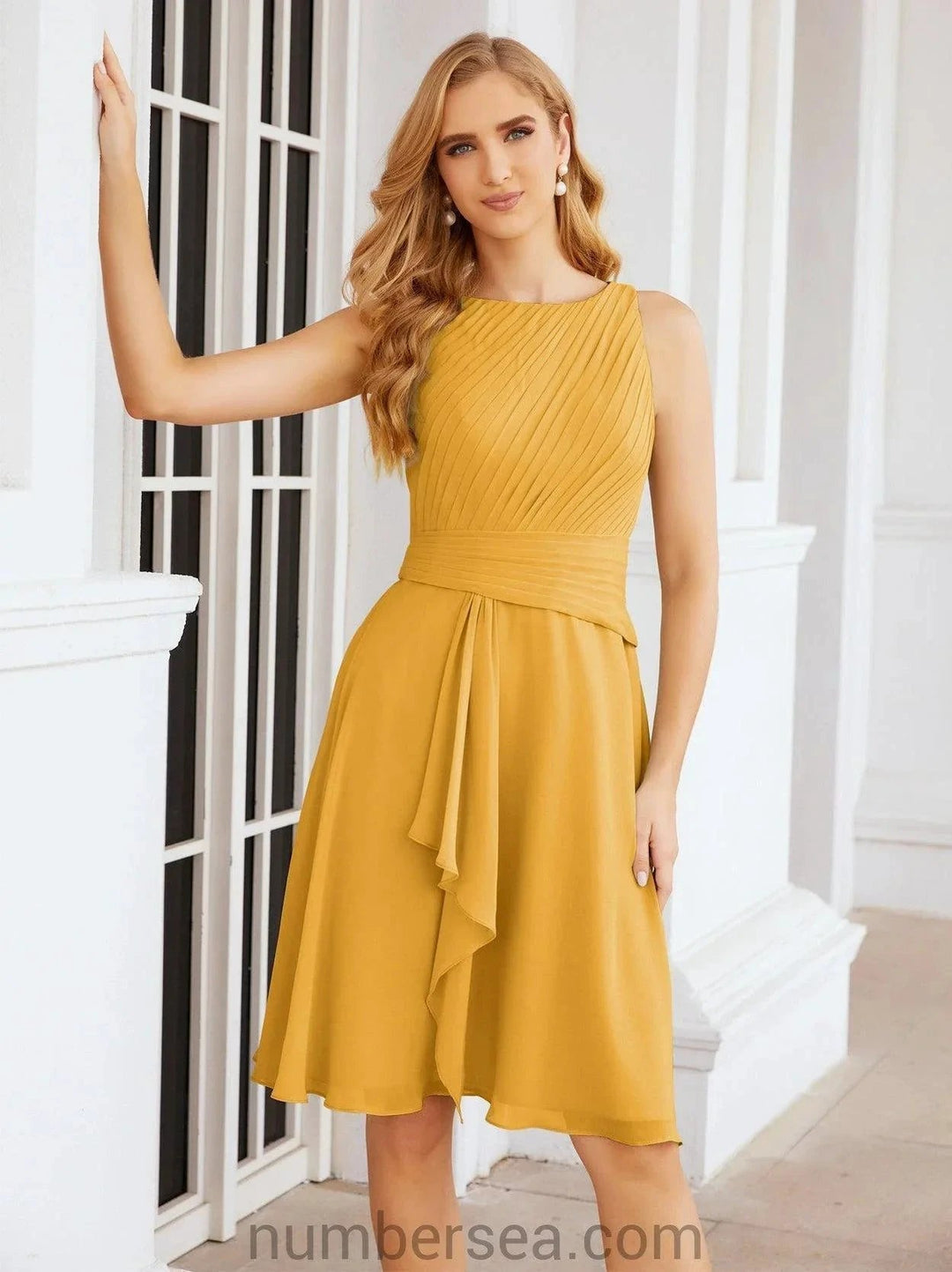 Sunnderly Mother of The Bride Dresses Prom Dress Casual Pleated Dress SY28065 by numbersea