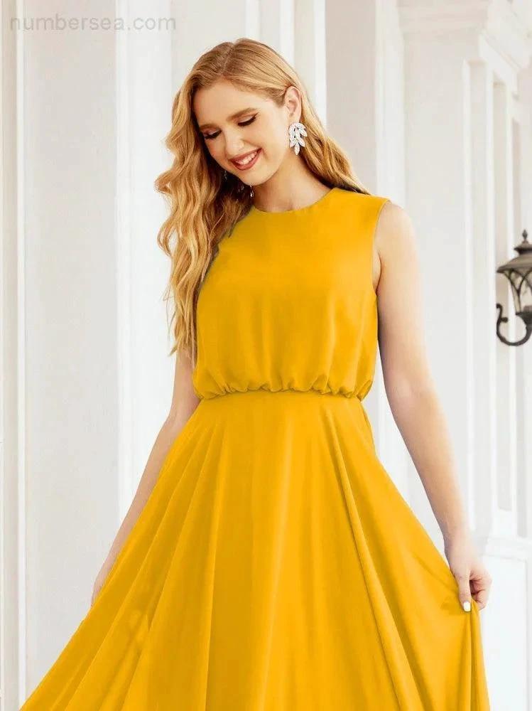 Numbersea Sleeveless Long Bridesmaid Dress A line Formal Evening Prom Gown 28025 by numbersea