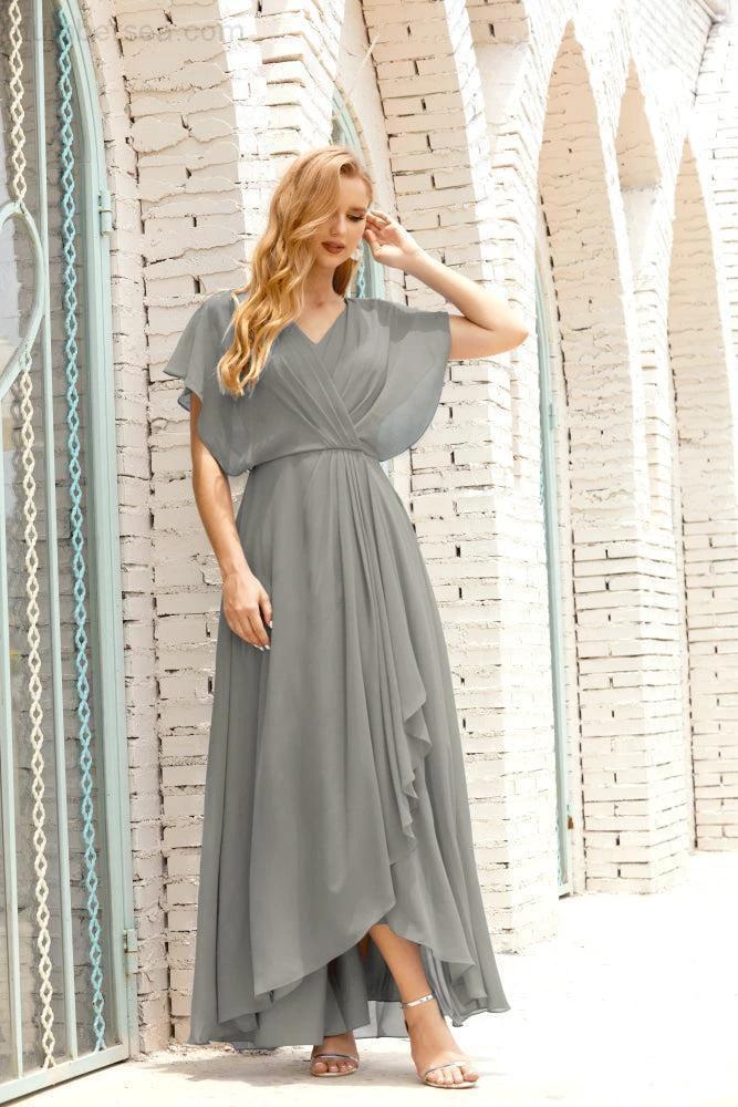 Numbersea Mother of The Bride Dresses Plus Size V-Neck Floor Length Formal Prom Dress for Wedding Guest 28020 by numbersea