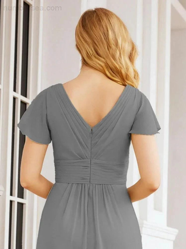 Numbersea Formal Prom Gowns for Mother of The Bride Cap Sleeves Bridesmaid Dress 28047 by numbersea