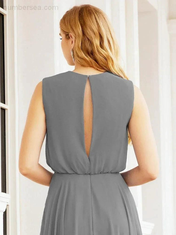Numbersea Sleeveless Long Bridesmaid Dress A line Formal Evening Prom Gown 28025 by numbersea