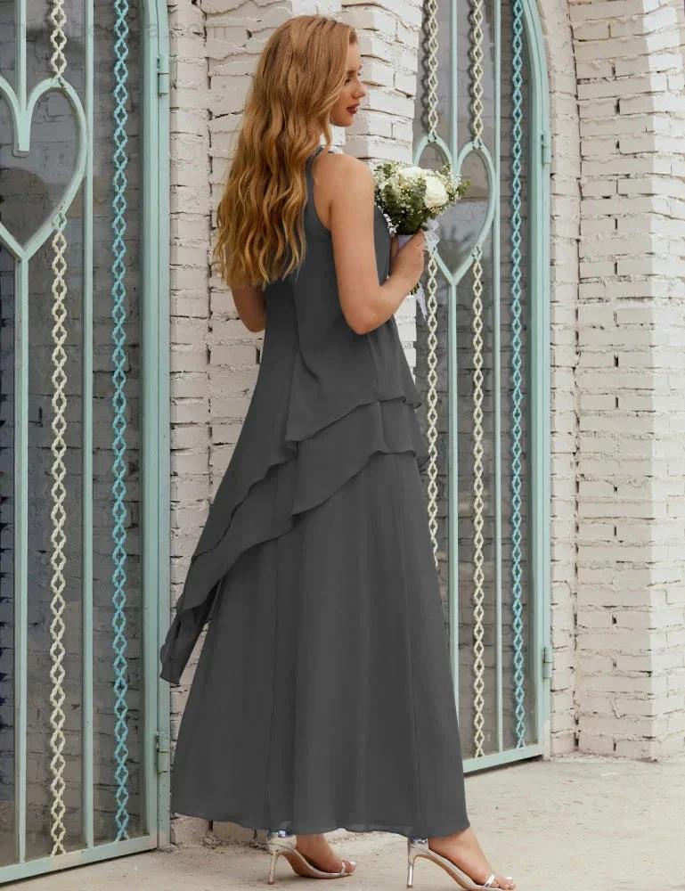 Chiffon Long Plus Size Mother of Bride Dresses Formal Bridesmaid Prom Gown SY28019 by numbersea