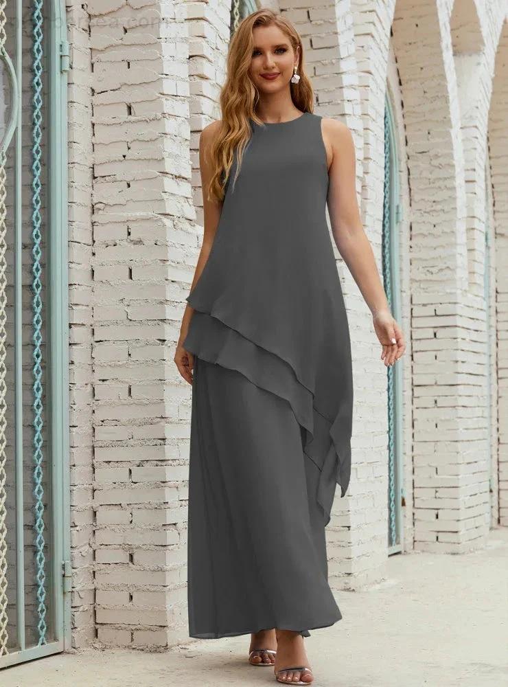 Chiffon Long Plus Size Mother of Bride Dresses Formal Bridesmaid Prom Gown SY28019 by numbersea