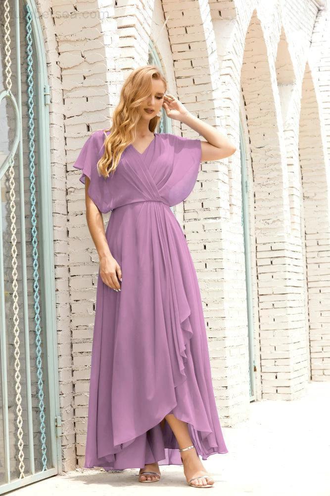 Numbersea Mother of The Bride Dresses Plus Size V-Neck Floor Length Formal Prom Dress for Wedding Guest 28020 by numbersea