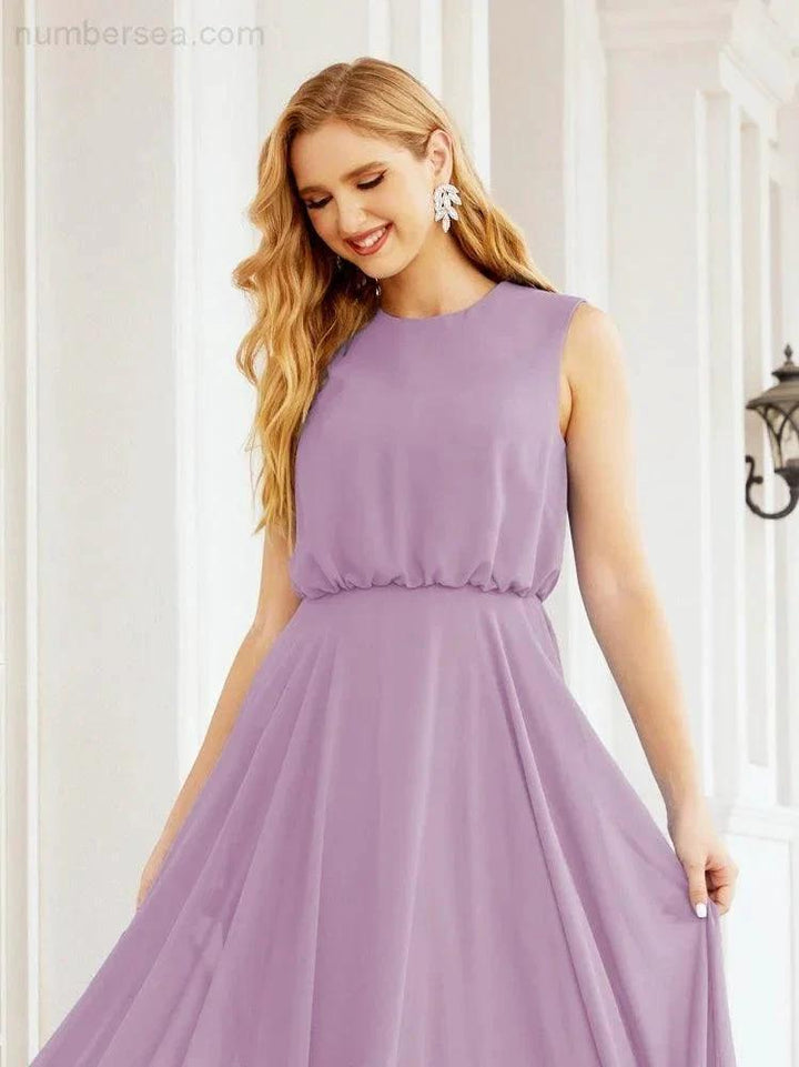 Numbersea Sleeveless Long Bridesmaid Dress A line Formal Evening Prom Gown 28025 by numbersea