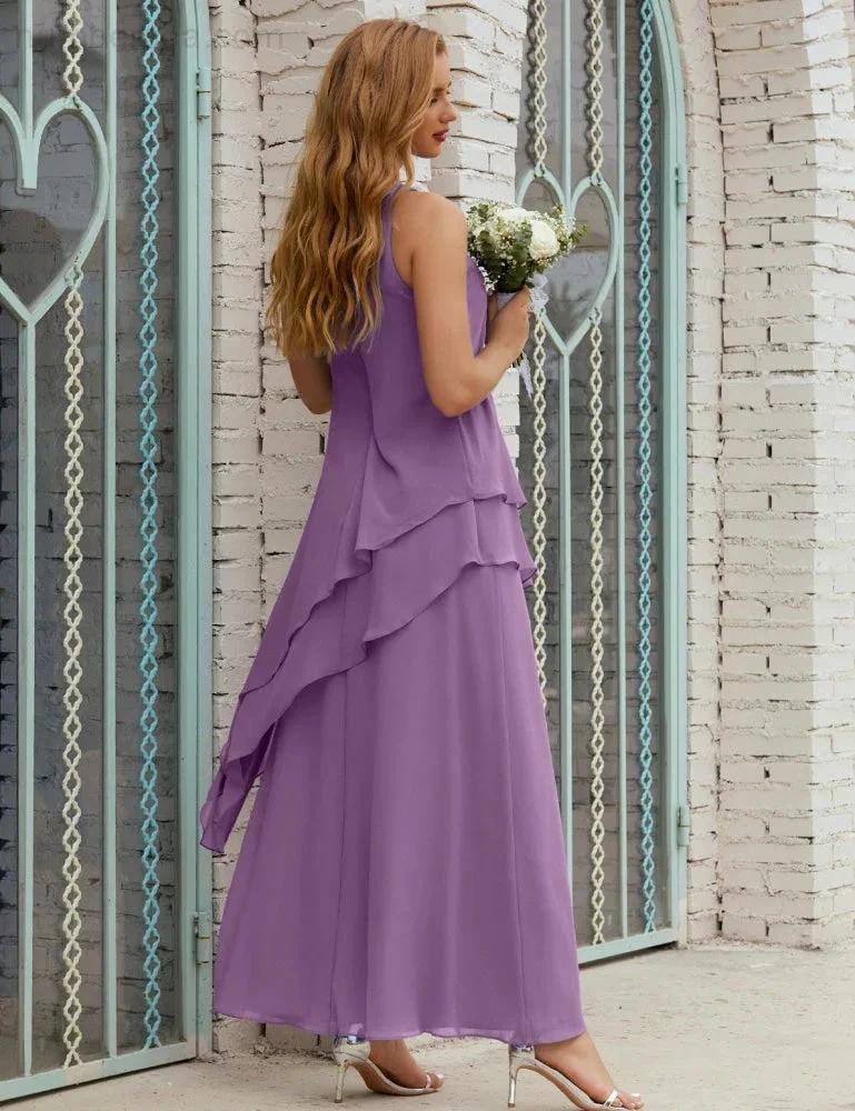 Chiffon Long Plus Size Mother of Bride Dresses Formal Bridesmaid Prom Gown SY28019 by numbersea