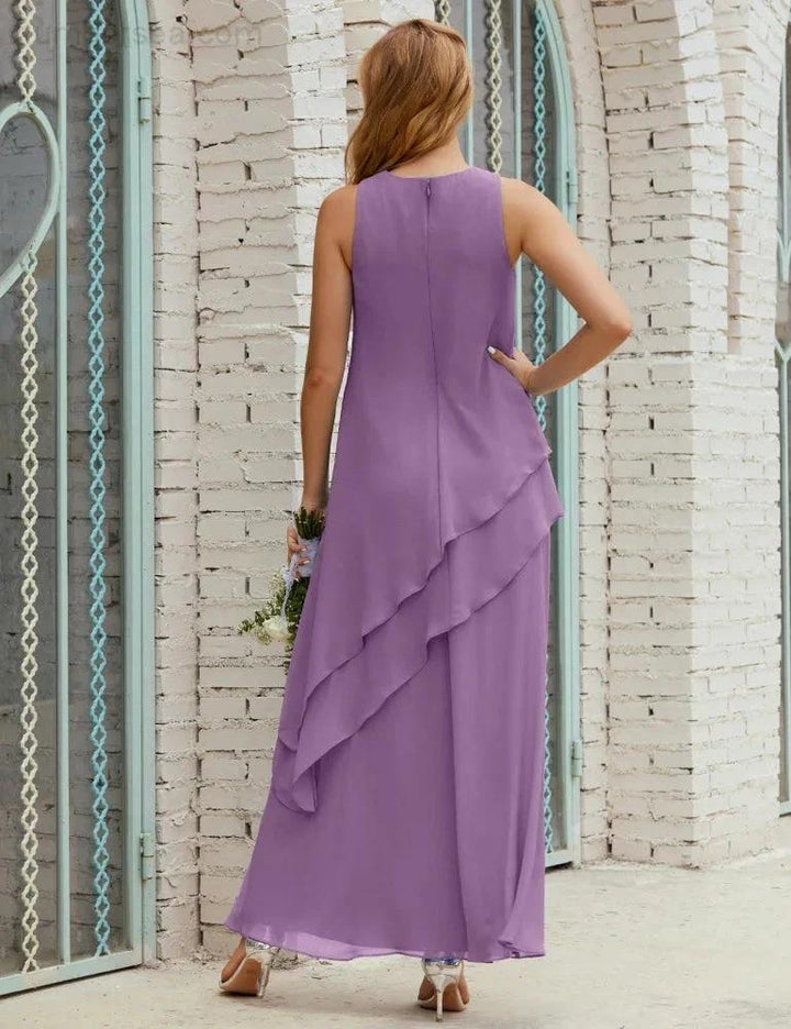 Chiffon Long Plus Size Mother of Bride Dresses Formal Bridesmaid Prom Gown SY28019 by numbersea