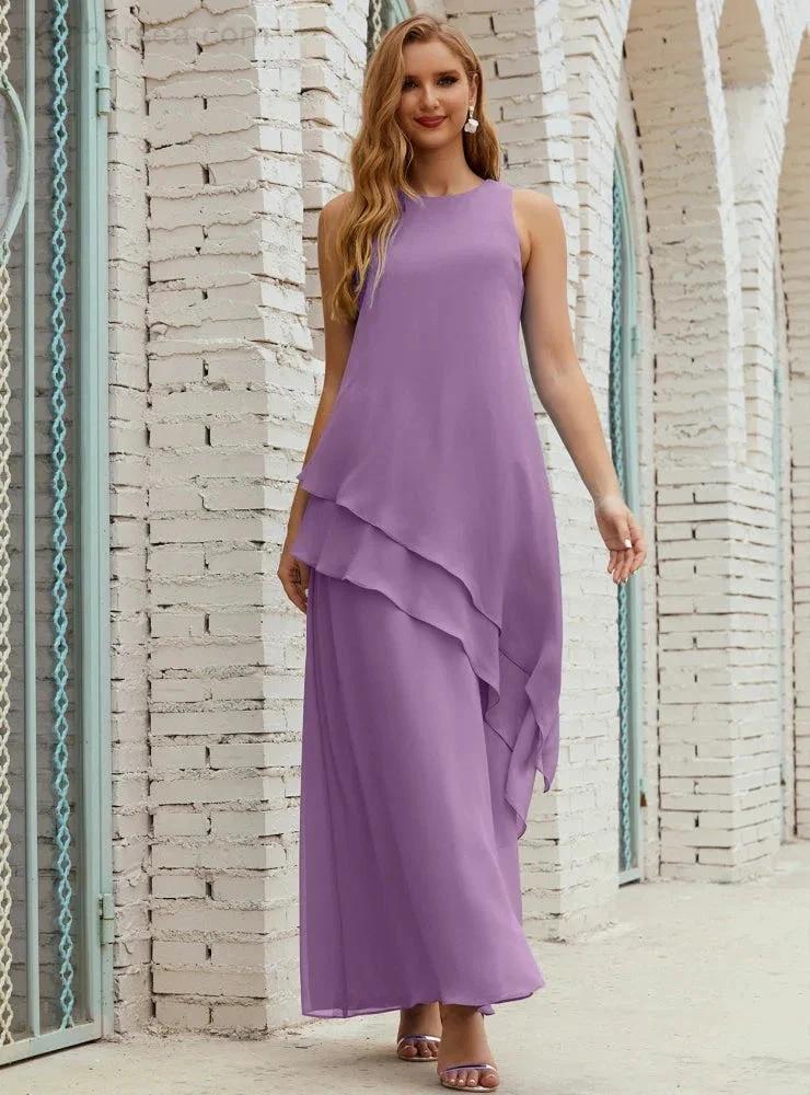 Chiffon Long Plus Size Mother of Bride Dresses Formal Bridesmaid Prom Gown SY28019 by numbersea