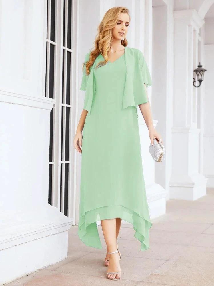 Sunnderly Two-Piece A-line Mother of The Bride Dress Formal Party Gown Dress SY28073 by numbersea