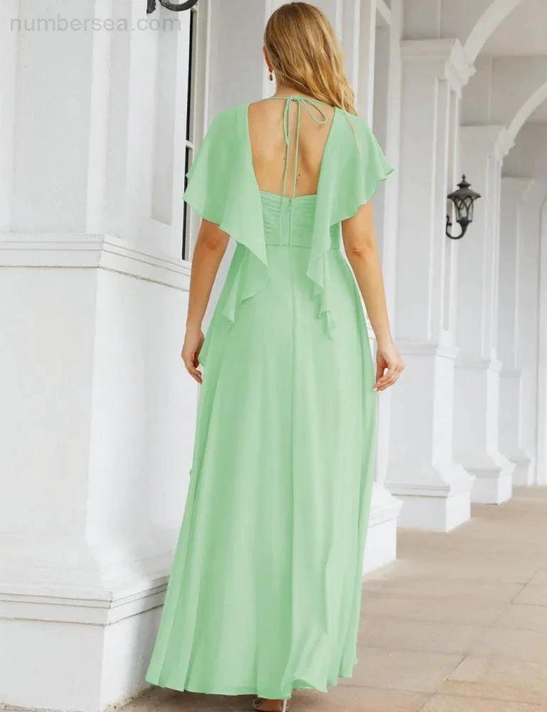 Numbersea Bridesmaid Dresses Backless Formal Prom Gowns for Evening Party Mother of The Bride Dress 28040 by numbersea