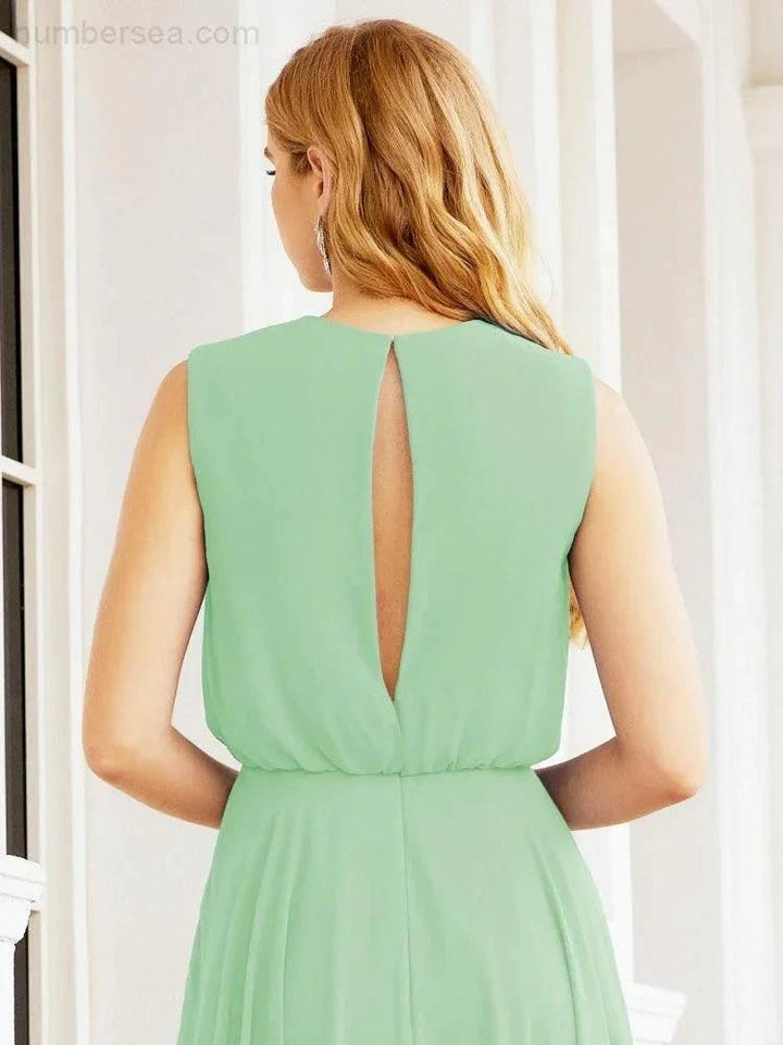 Numbersea Sleeveless Long Bridesmaid Dress A line Formal Evening Prom Gown 28025 by numbersea