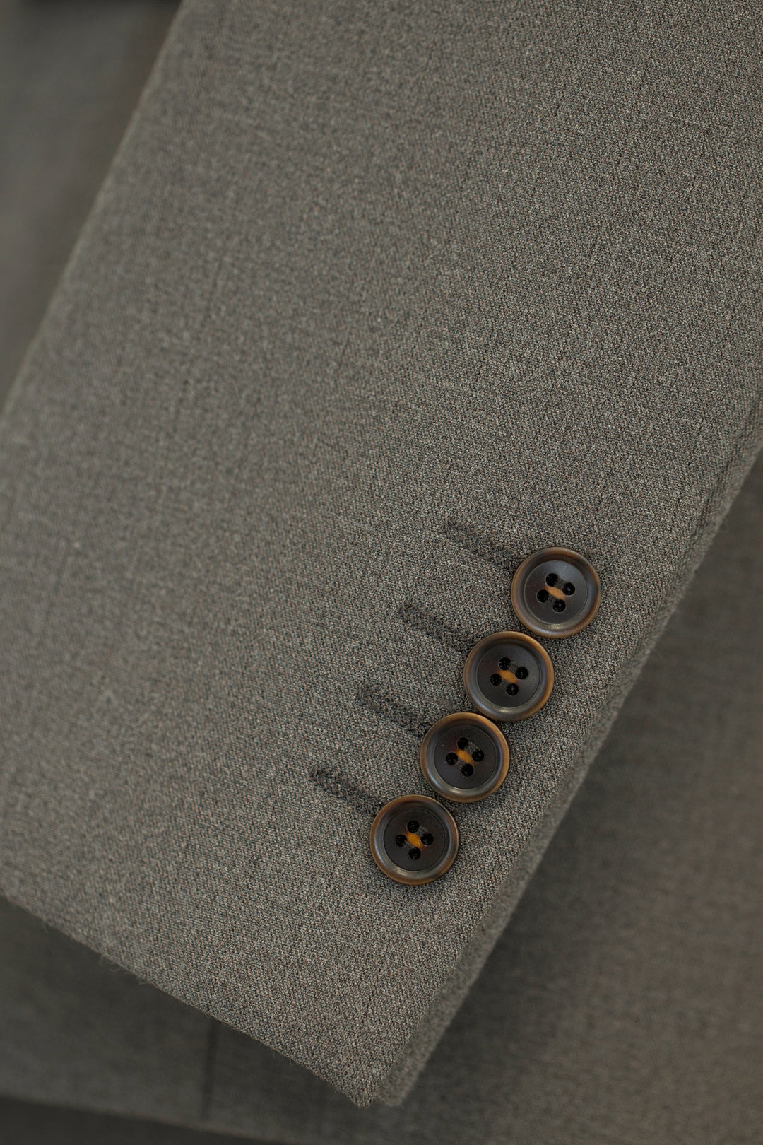 Three-Piece Solid Taupe Grey Wool Suit | Tailored Formal Groom &amp; Business Suit by 男装